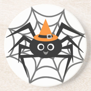 Halloween Spider in Web Tshirts and Gifts Coaster