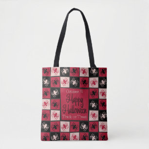 Halloween spider mosaic tote bag