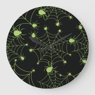 Halloween Spider Net Creative Pattern Large Clock