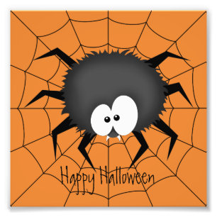 Halloween Spider on a Web Photo Print