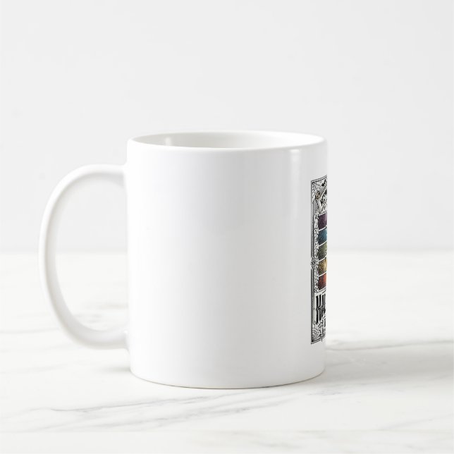 Halloween Spider Scary Retro Engraving Rainbow Web Coffee Mug (Left)