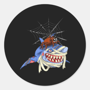 Halloween Spider Shark Performance Classic Round Sticker