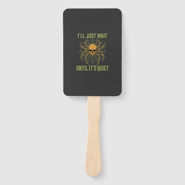 Halloween Spider Skull Quiet Hand Fan (Front)