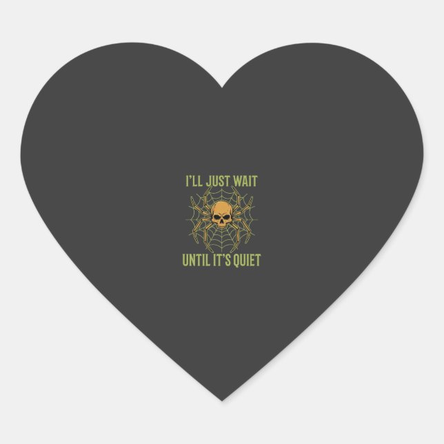 Halloween Spider Skull Quiet Heart Sticker (Front)