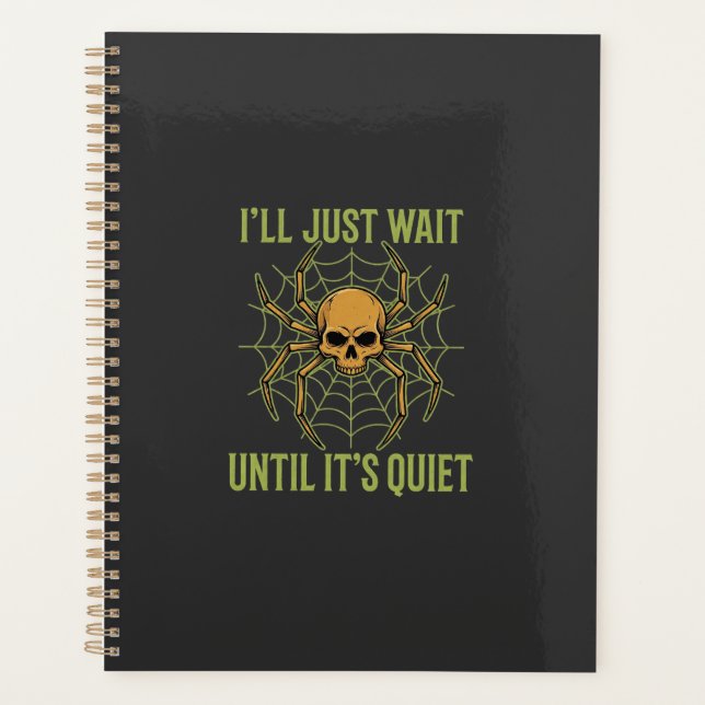 Halloween Spider Skull Quiet Planner (Front)