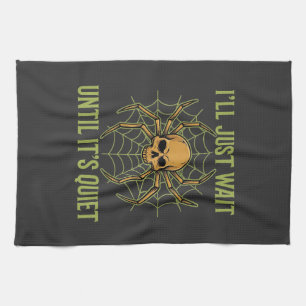 Halloween Spider Skull Quiet Tea Towel