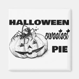 Halloween Spider Thinking Of Pumpkin Pie Magnet