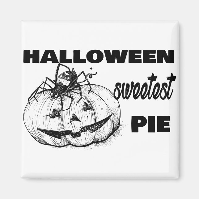 Halloween Spider Thinking Of Pumpkin Pie Magnet (Front)