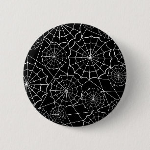 halloween spider web 6 cm round badge