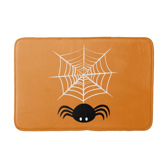 Halloween Spider Web  Bath Mat (Front)