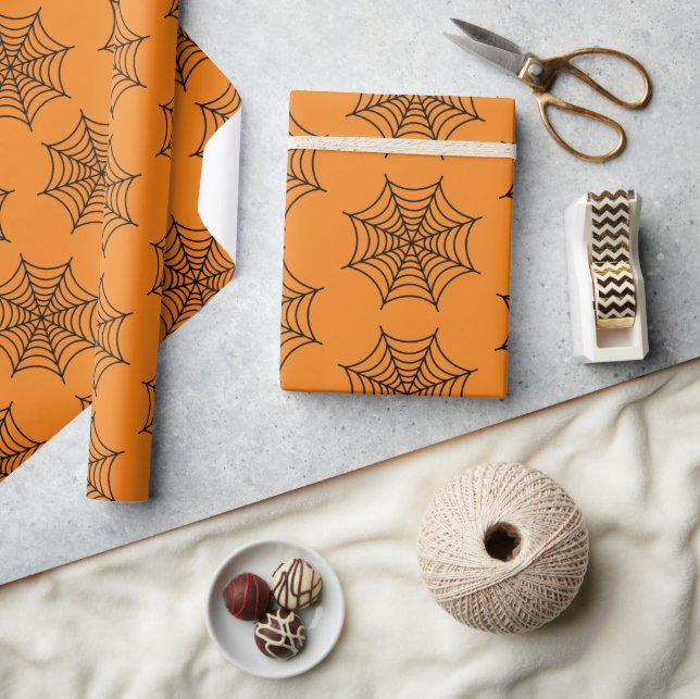 Halloween Spider Web Black Purple Goth Spooky Wrapping Paper (Crafts)