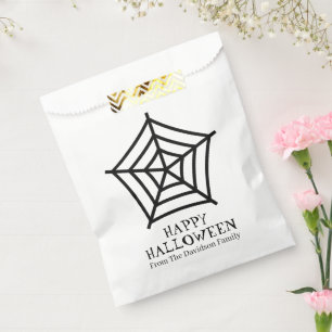 Halloween spider web black white custom treat  favour bags