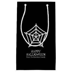 Halloween spider web black white custom treat small gift bag
