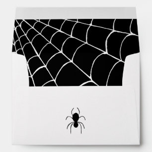 Halloween Spider Web Black White Envelope
