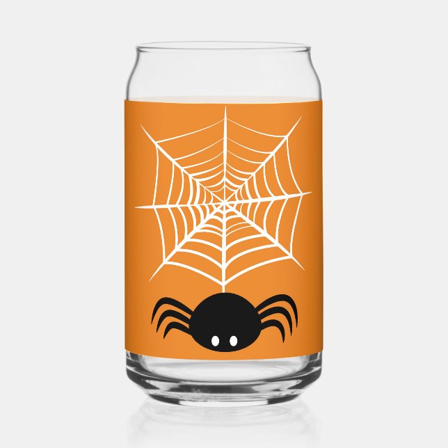 Halloween Spider Web  Can Glass (Front)