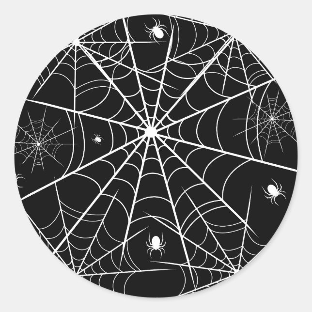 Halloween Spider Web Classic Round Sticker (Front)