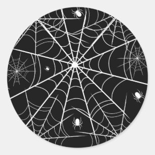 Halloween Spider Web Classic Round Sticker
