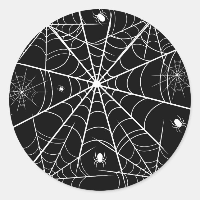 Halloween Spider Web Classic Round Sticker (Front)