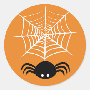 Halloween Spider Web Classic Round Sticker