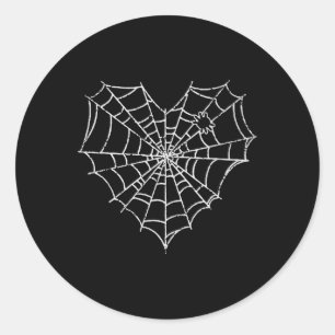 Halloween Spider Web Costume Cute Heart Spider Web Classic Round Sticker