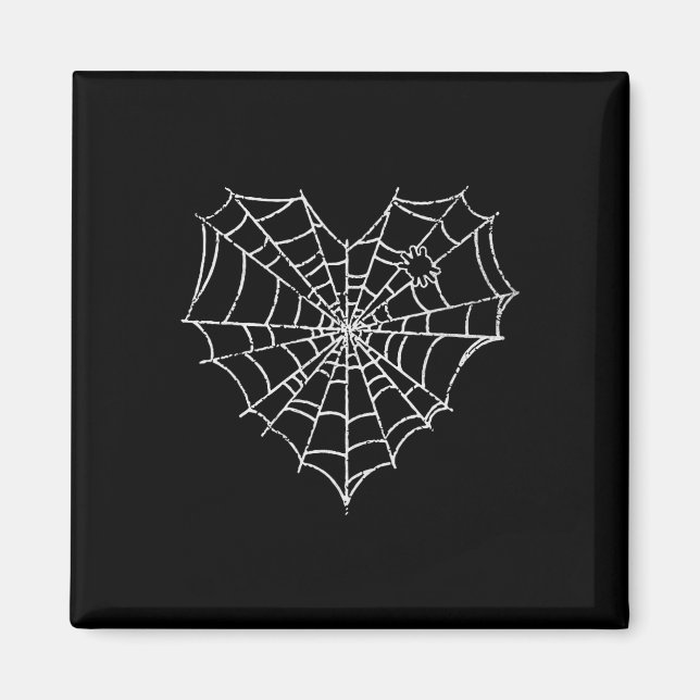 Halloween Spider Web Costume Cute Heart Spider Web Magnet (Front)