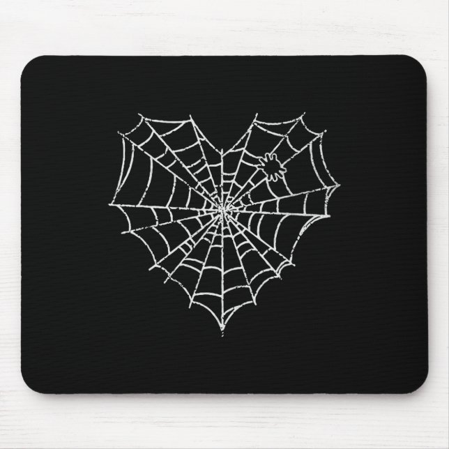 Halloween Spider Web Costume Cute Heart Spider Web Mouse Mat (Front)