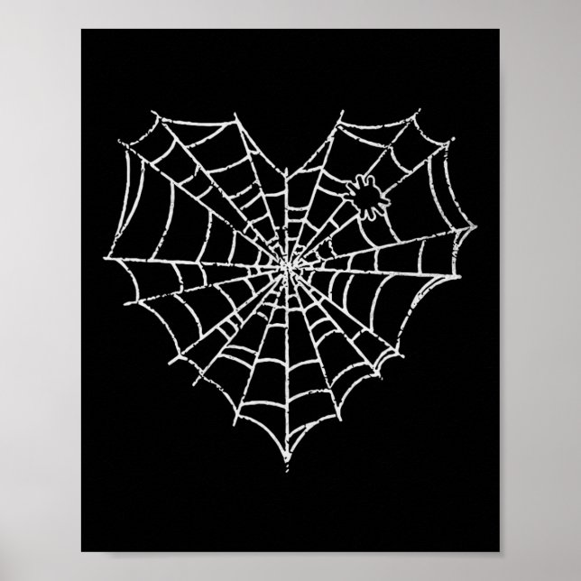 Halloween Spider Web Costume Cute Heart Spider Web Poster (Front)