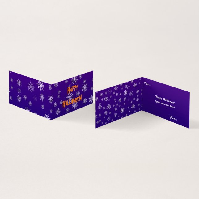 Halloween Spider Web Folded Card (Inside and Outside)