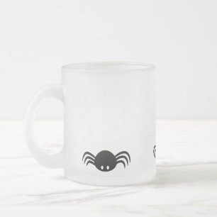 Halloween Spider Web Frosted Glass Coffee Mug