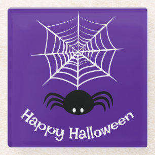 Halloween Spider Web  Glass Coaster