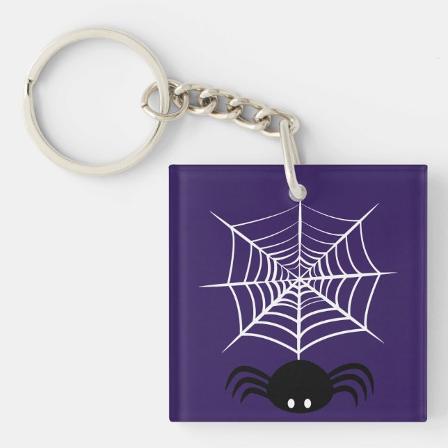 Halloween Spider Web  Key Ring (Front)