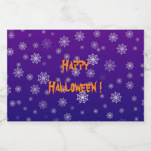 Halloween Spider Web Liquor Bottle Label