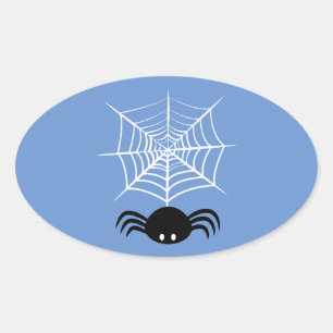 Halloween Spider Web  Oval Sticker