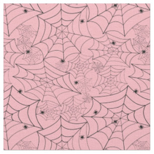 halloween spider web pastel pink spiderweb fabric