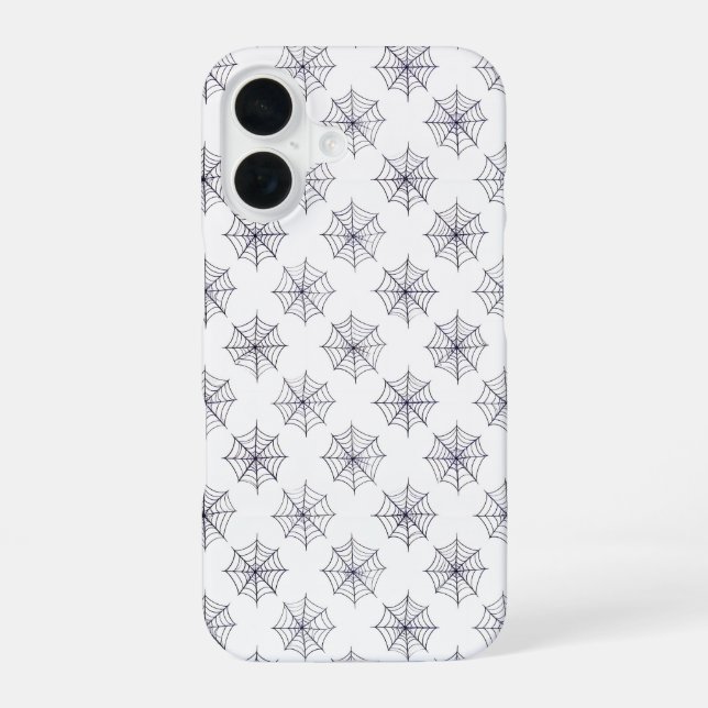 Halloween Spider Web Pattern iPhone 16 Case (Back)