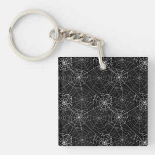 Halloween Spider Web Pattern Keychain