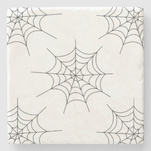 Halloween Spider Web Pattern Stone Coaster