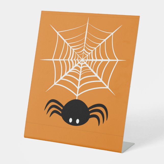 Halloween Spider Web Pedestal Sign (Front)