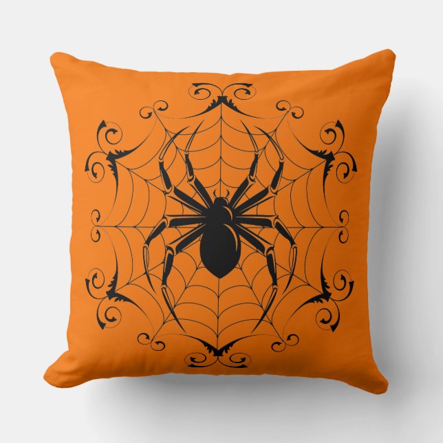 Halloween Spider Web Pillow (Front)