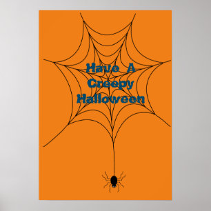 Halloween spider web poster