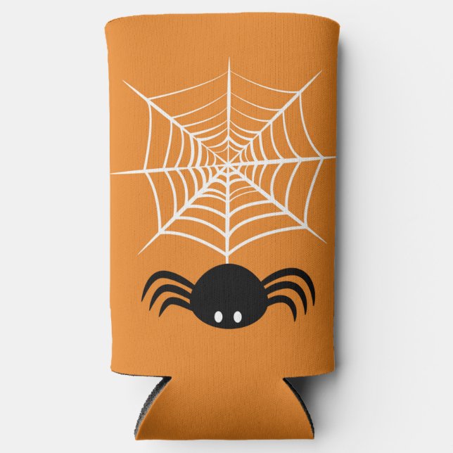 Halloween Spider Web  Seltzer Can Cooler (Front)
