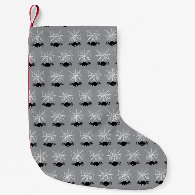 Halloween Spider Web  Small Christmas Stocking (Front)