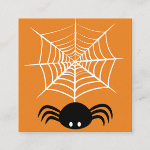 Halloween Spider Web Square Business Card