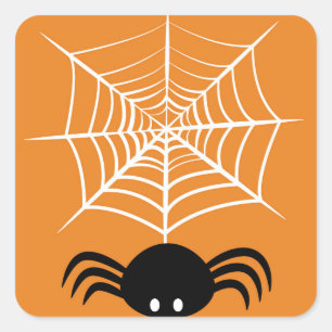Halloween Spider Web  Square Sticker