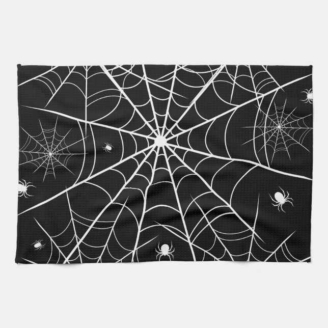 Halloween Spider Web Tea Towel (Horizontal)