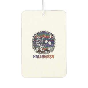 Halloween Spider Web Tree Ghosts Pumpkins Tombston Car Air Freshener