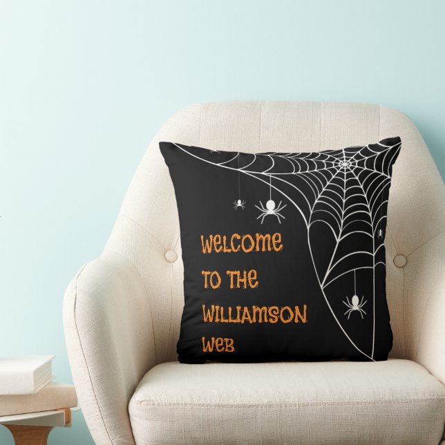 Halloween Spider Web Welcome  Cushion (Creator Uploaded)