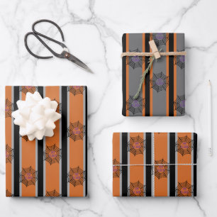 Halloween Spider Web Wrapping Paper Sheet