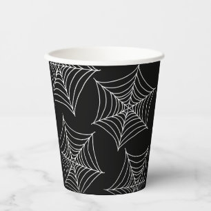 Halloween spider webs black  paper cups