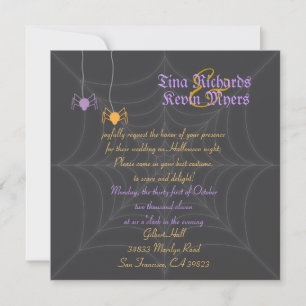 Halloween Spider Wedding Invitation